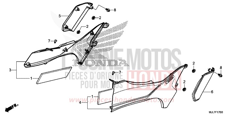 PANNEAU LATERAL de Integra 750 GRAPHITE BLACK (NHB01) 2014